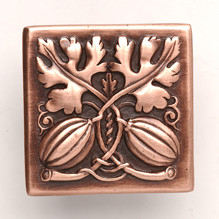 Notting Hill 1 1/2 in Copper Kitchen Garden Square Cabinet Knob