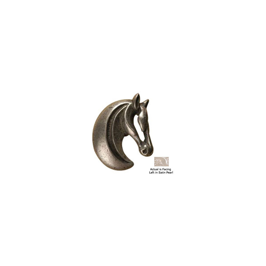 Anne at Home Satin Pearl Horses Novelty Cabinet Knob