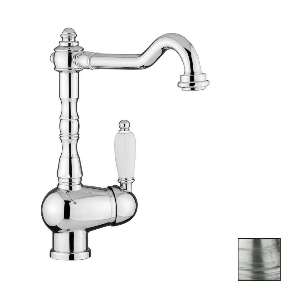 WS Bath Collections Fonte Old Silver 1 Handle Low Arc Kitchen Faucet