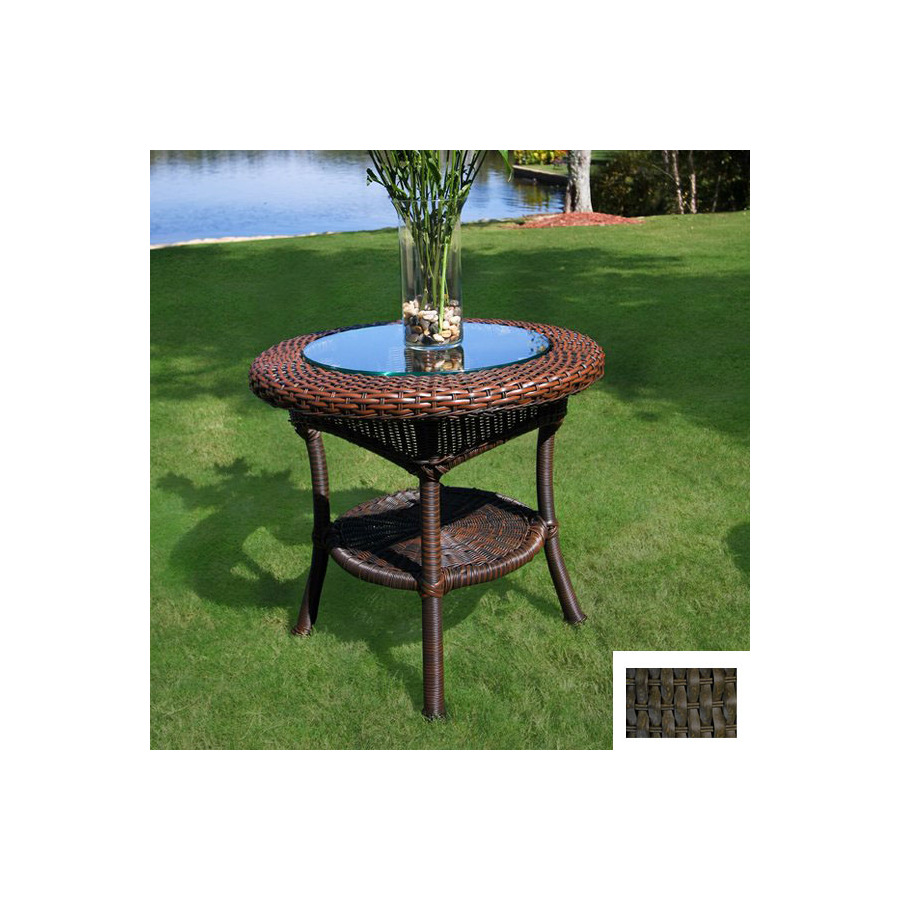 Tortuga Outdoor Lexington 22 in x 22 in Tortoise Cast Aluminum Round Patio Side Table