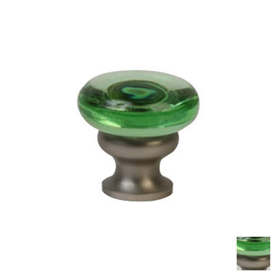 Lew's Hardware Mushroom Glass Brushed Nickel Round Cabinet Knob