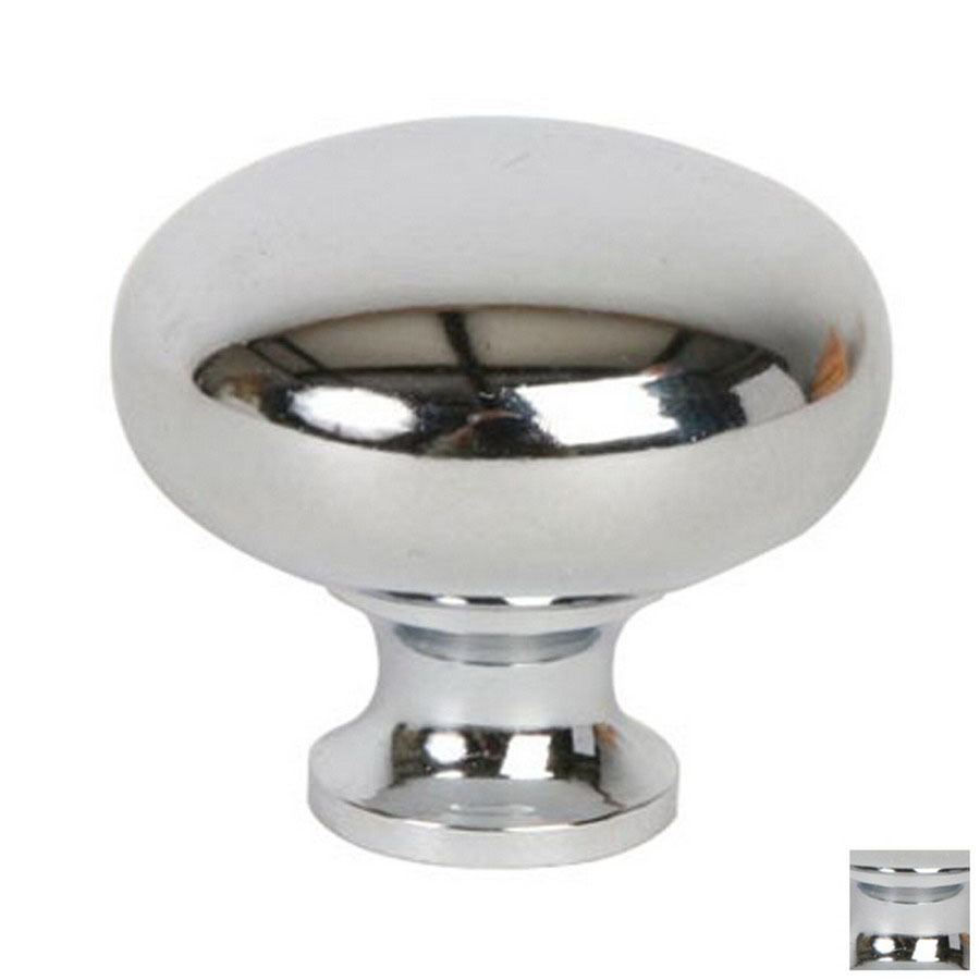 Lews Hardware 1 1/4 in Polished Chrome Metal Mushroom Round Cabinet Knob