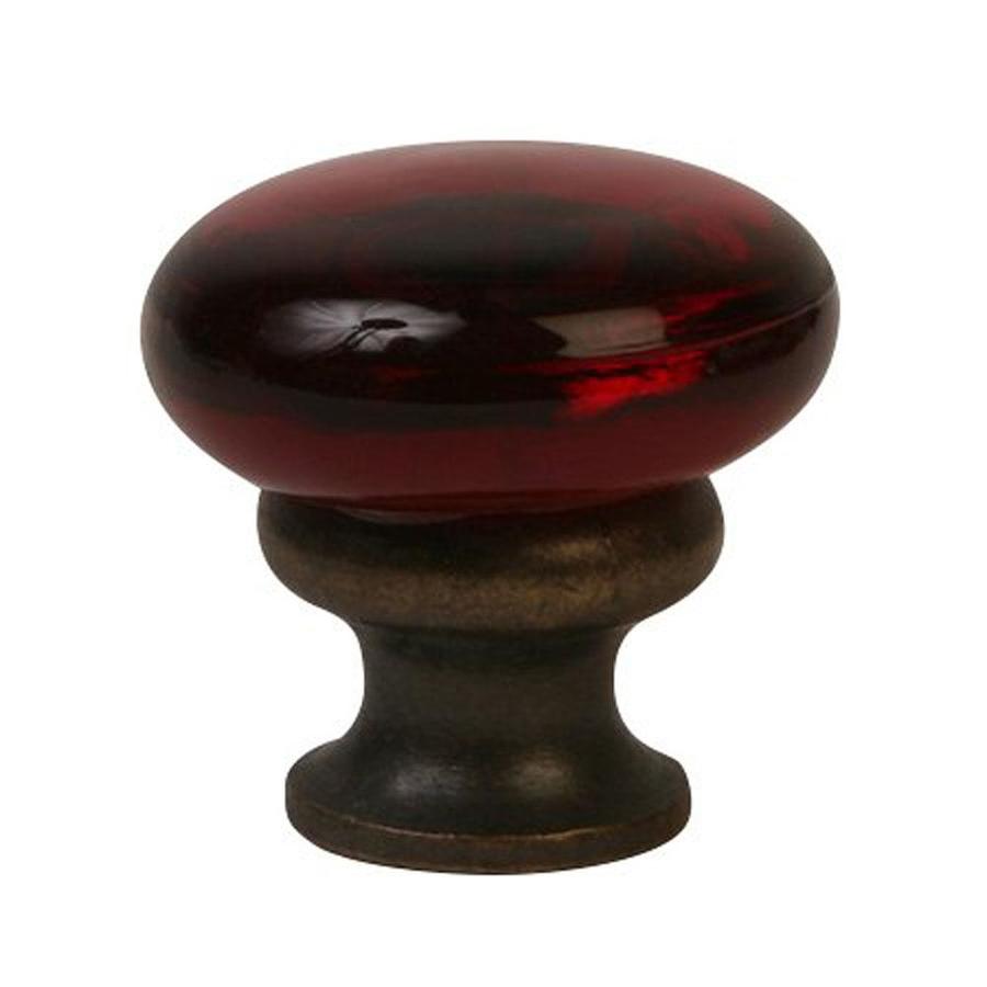 Lews Hardware 1 1/4 in Oil Rubbed Bronze Mushroom Glass Round Cabinet Knob