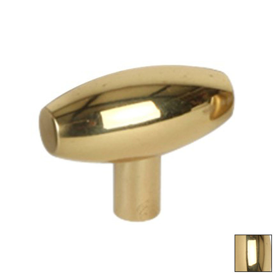 Lew's Hardware 1 1/2 in Polished Brass Barrel Series Oval Cabinet Knob
