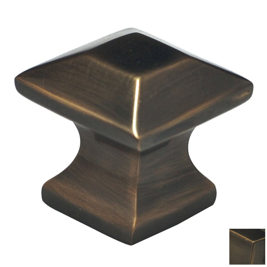 Cal Crystal Antique Brass Vintage Square Cabinet Knob