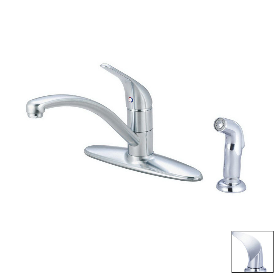 Pioneer Industries Legacy Stainless Steel Low Arc Kitchen Faucet with Side Spray