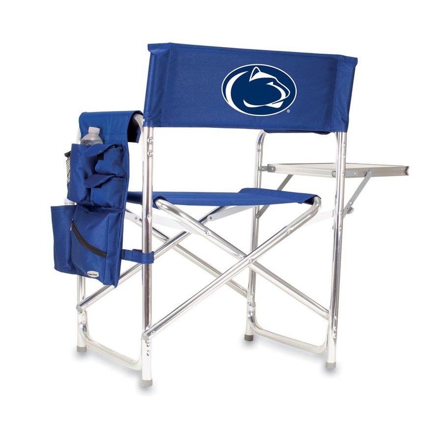 Picnic Time Indoor/Outdoor Cast Aluminum Metallic Penn State Nittany Lions Folding Chair