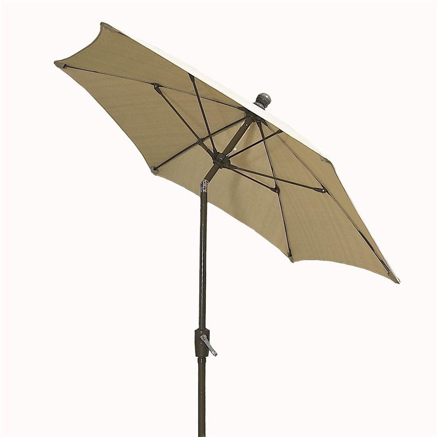 Fiberbuilt Beige Market Umbrella with Tilt And Crank