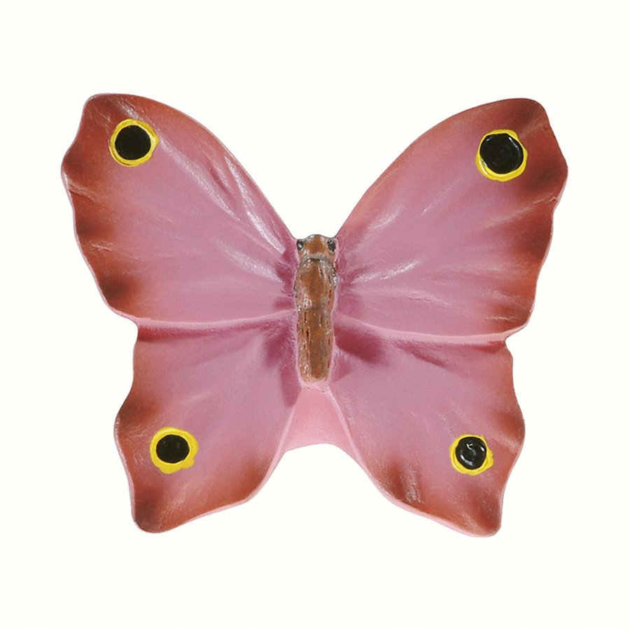 Siro Designs Pink with Black and Yellow Dots and Stripes Butterflies Novelty Cabinet Knob