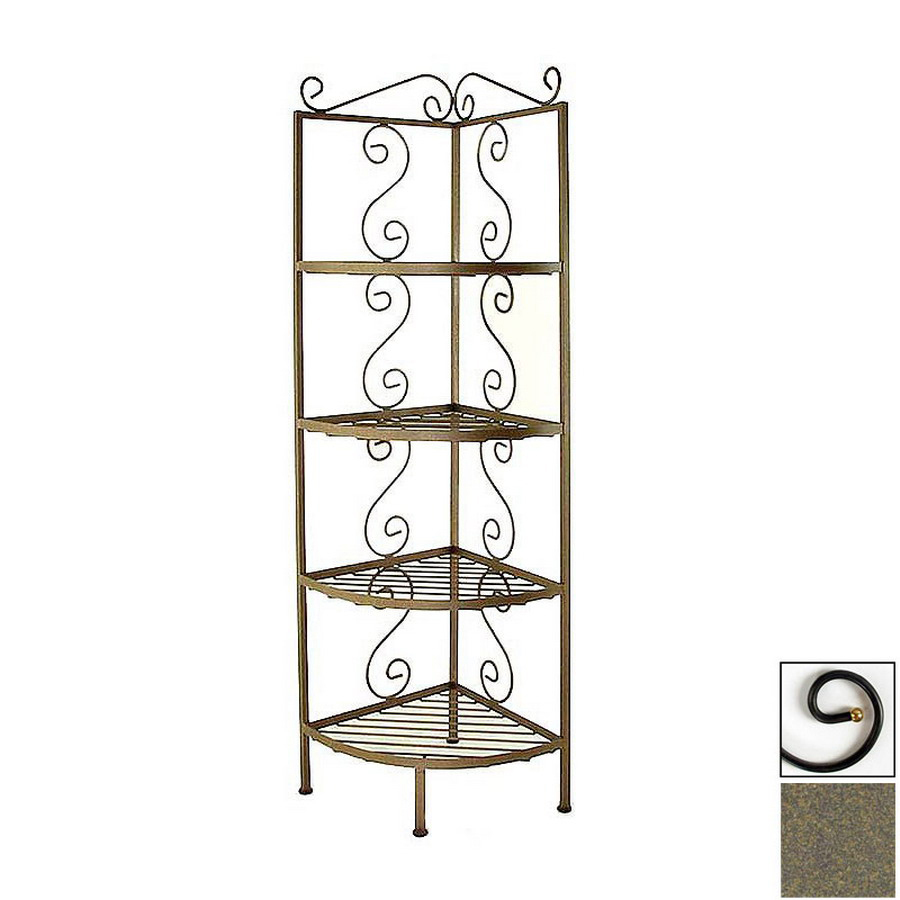 Grace Collection Antique Bronze Corner Bakers Rack