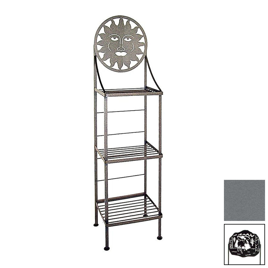 Grace Collection Silhouette Gun Metal Rectangular Bakers Rack