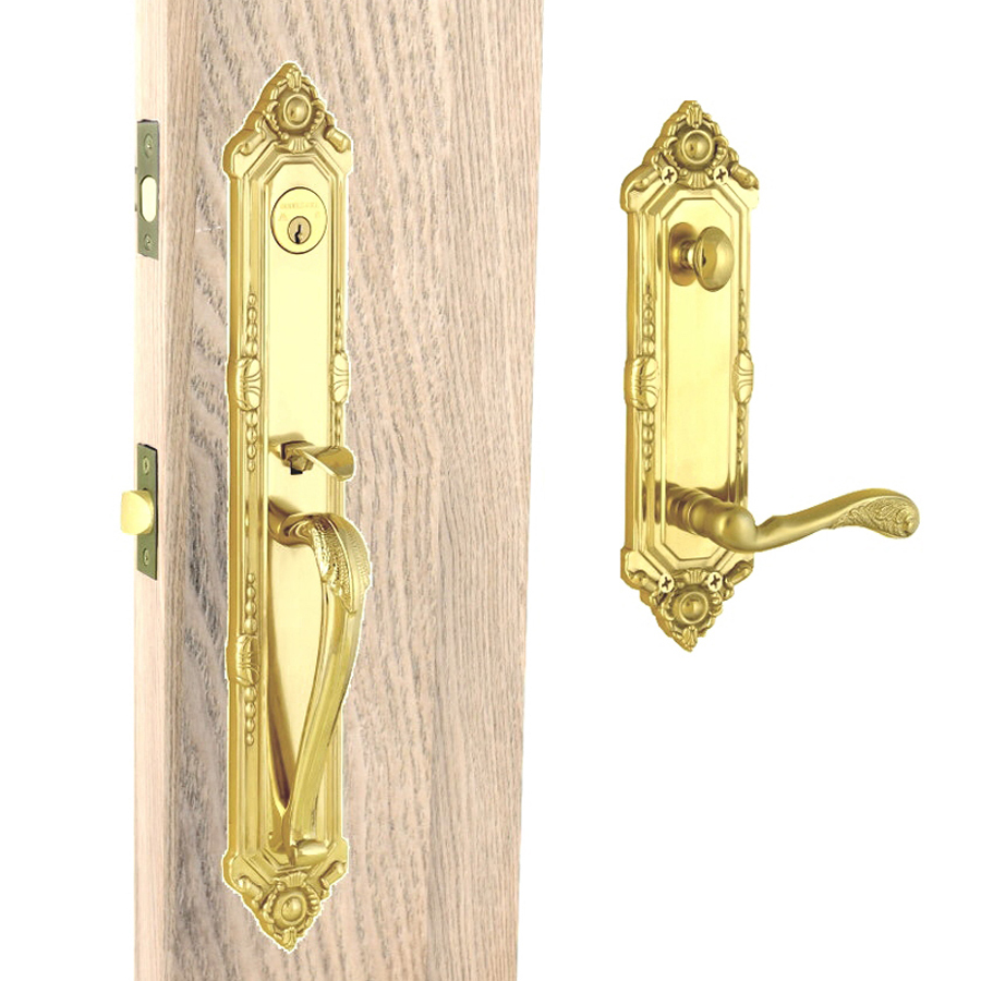 Shop Double Hill Polished Brass Single-Lock Keyed Entry Door Handleset ...