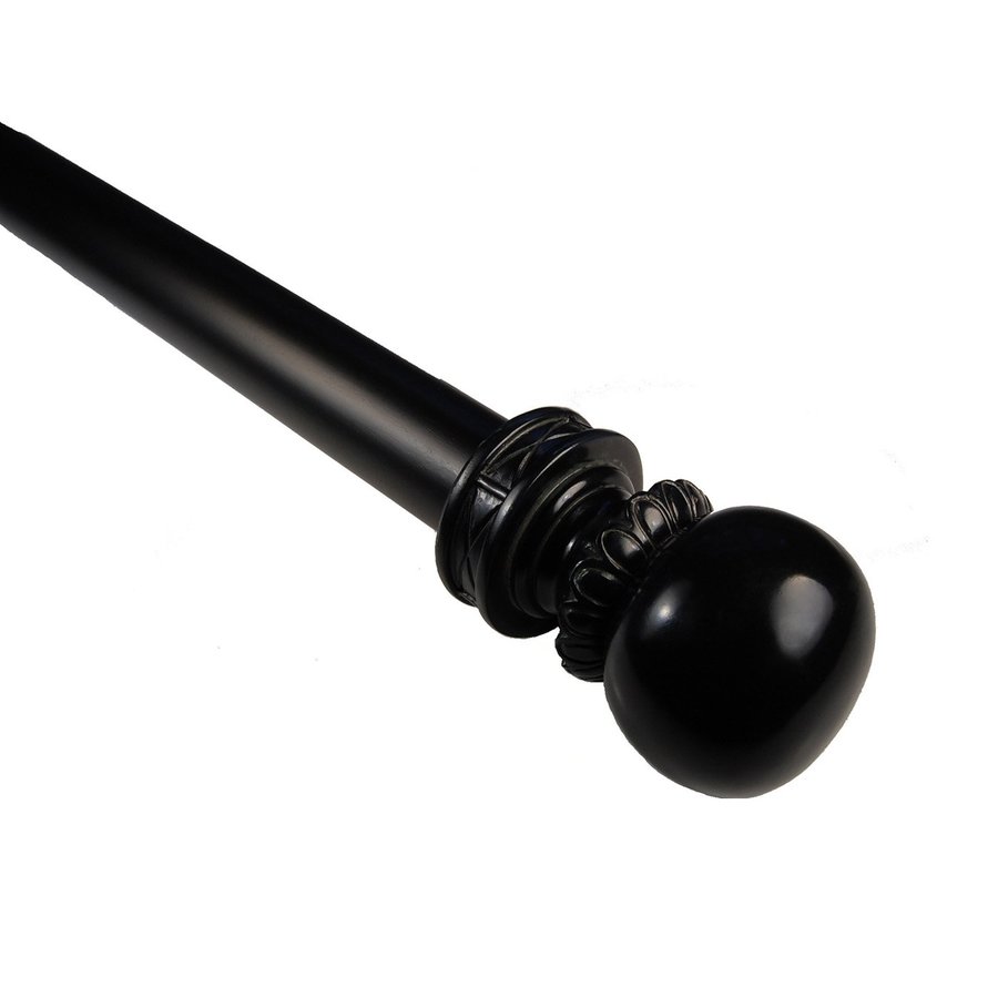 BCL Drapery 72 in Matte Black Wood Curtain Rod Set