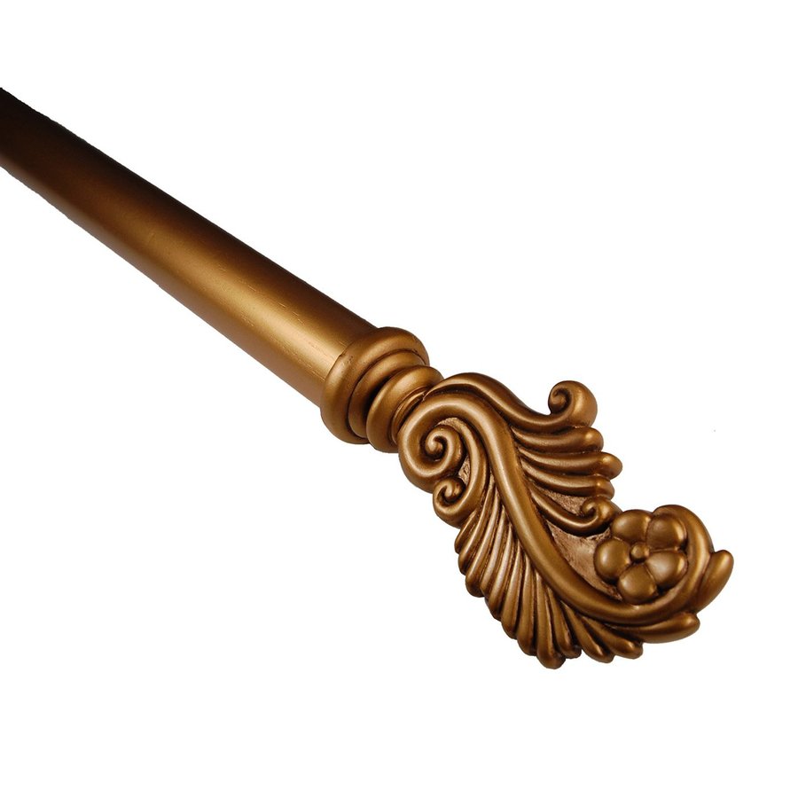 BCL Drapery 72 in Antique Gold Wood Curtain Rod Set