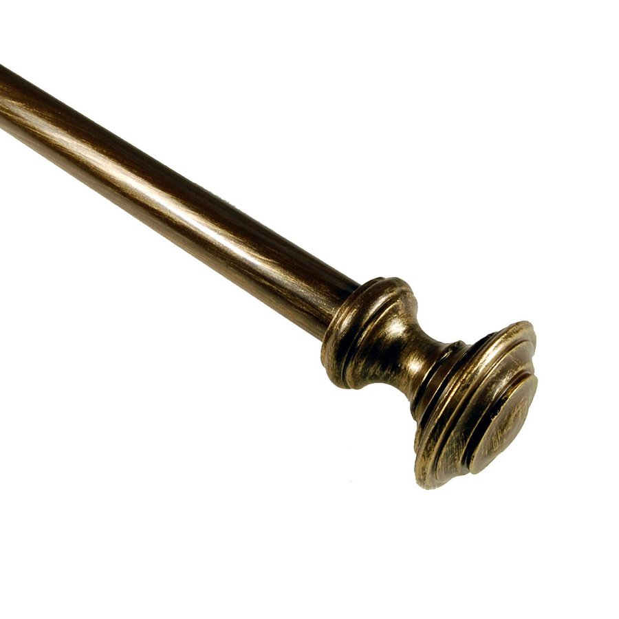 BCL Drapery 48 in to 86 in Antique Gold Metal Single Curtain Rod