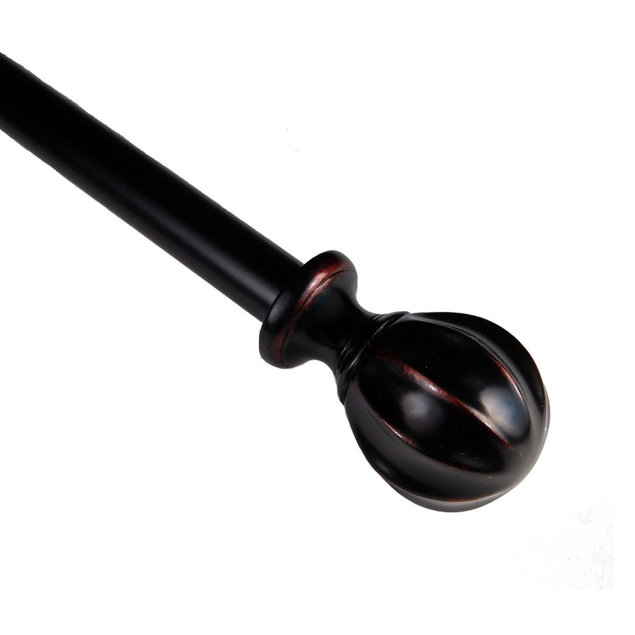 BCL Drapery 86 in to 120 in Dark Bronze Metal Single Curtain Rod