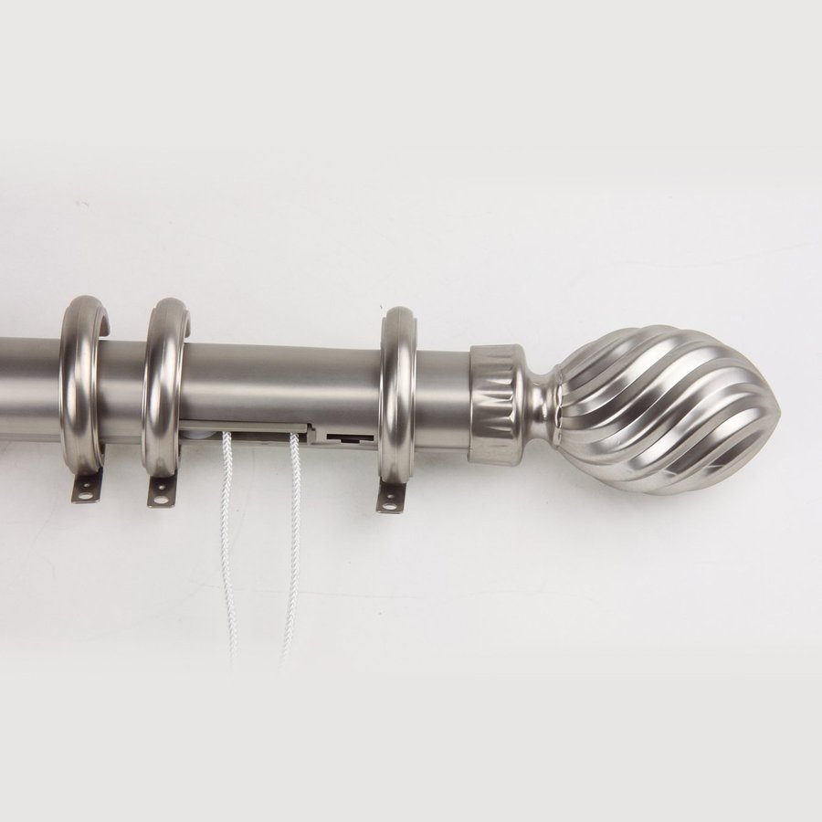 Rod Desyne 66 in to 120 in Satin Nickel Metal Traverse Curtain Rod