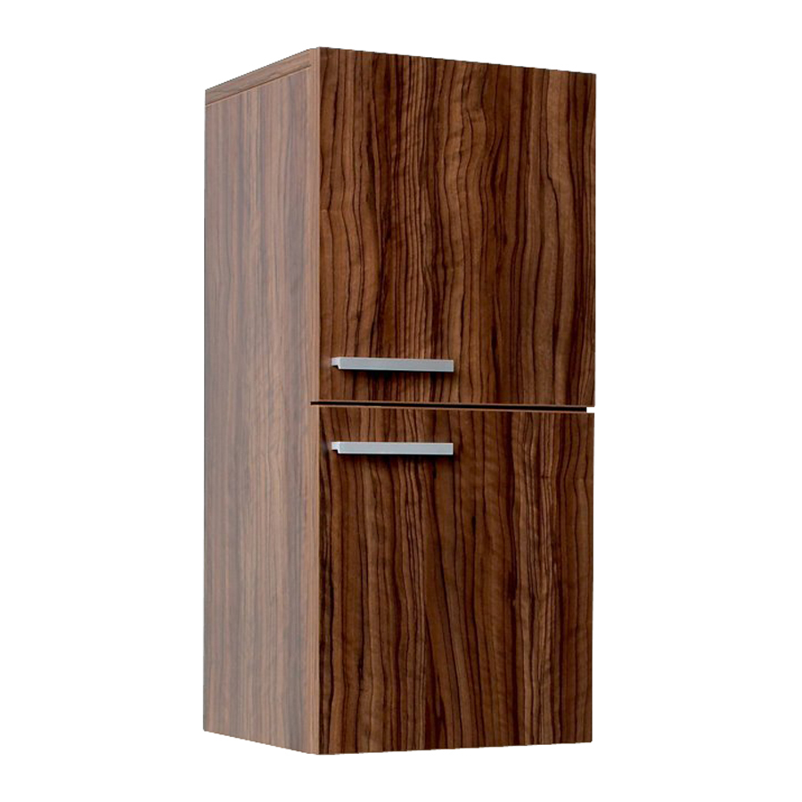 Fresca Senza 12.63 in W x 27.5 in H x 12 in D Walnut MDF Wall Mount Linen Cabinet