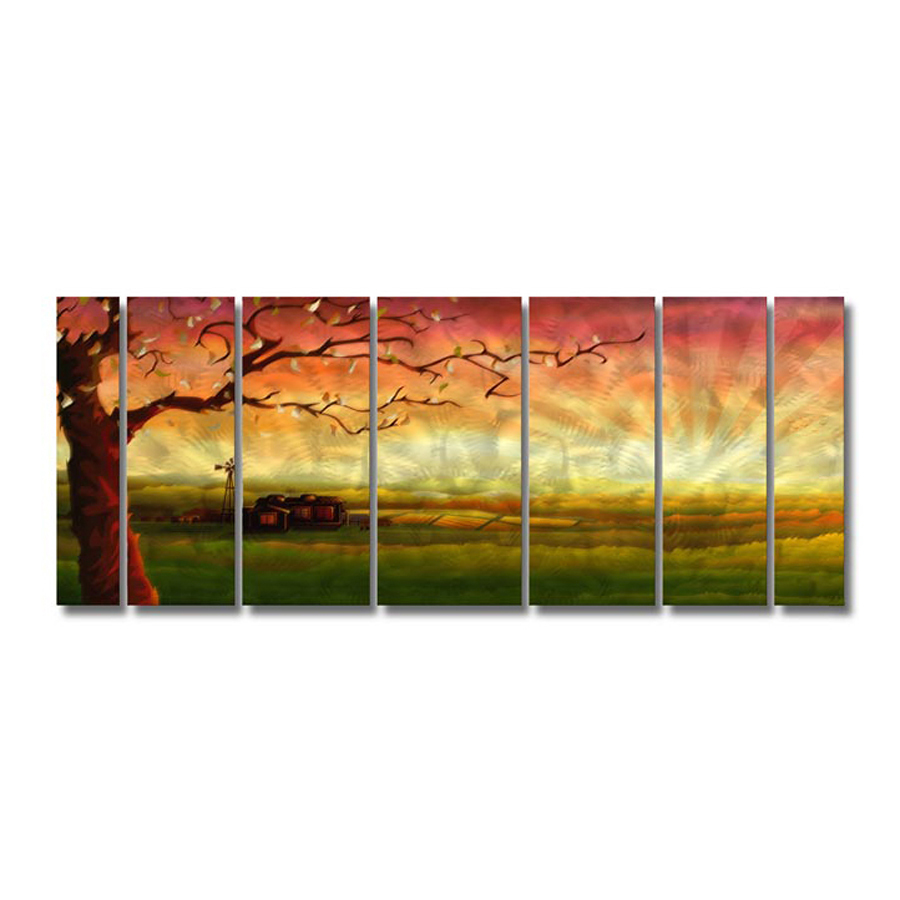 All My Walls 102 in W x 36 in H Frameless Metal Landscapes Sculpture Wall Art