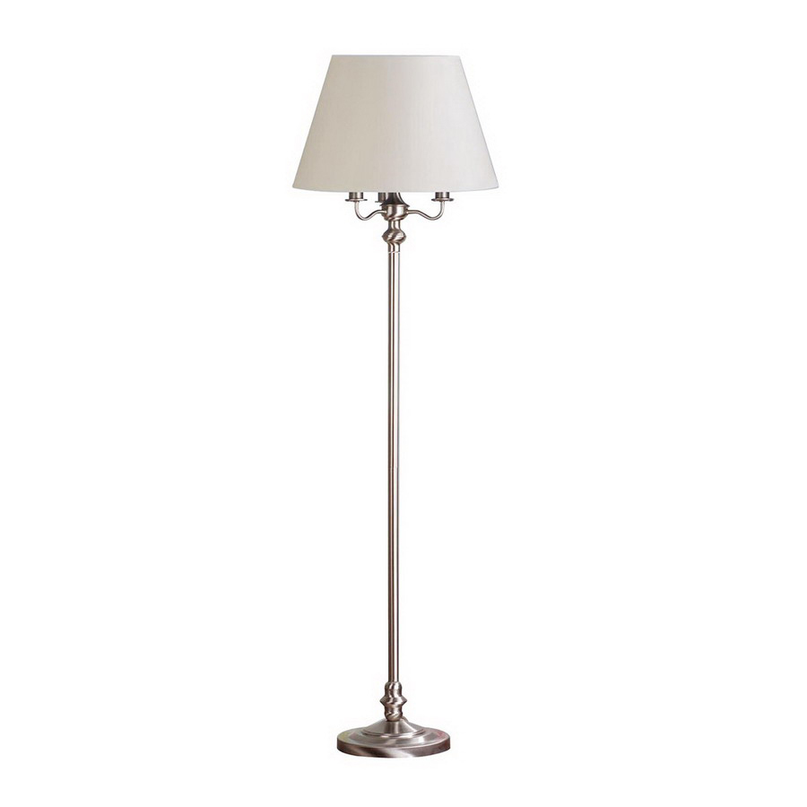 Cascadia Lighting 59 3/4 in 3 Way 4 Light Brushed Nickel Floor Lamp with Vanilla Shade