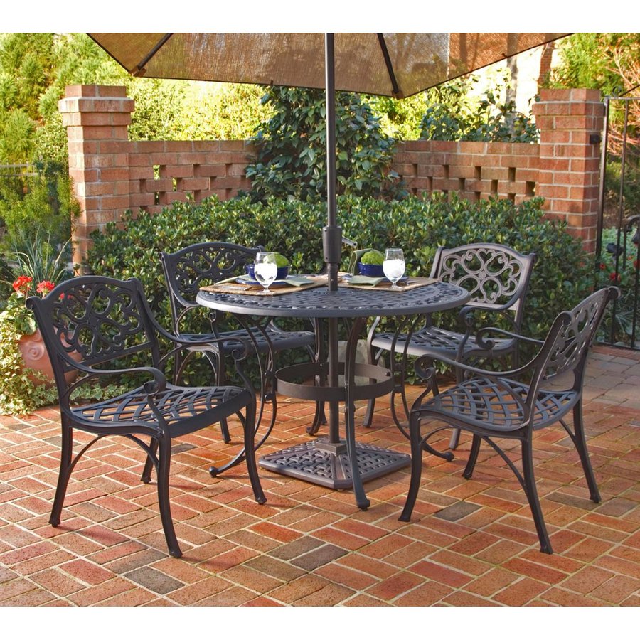 Home Styles 5 Piece Biscayne Mesh Seat Aluminum Patio Dining Set