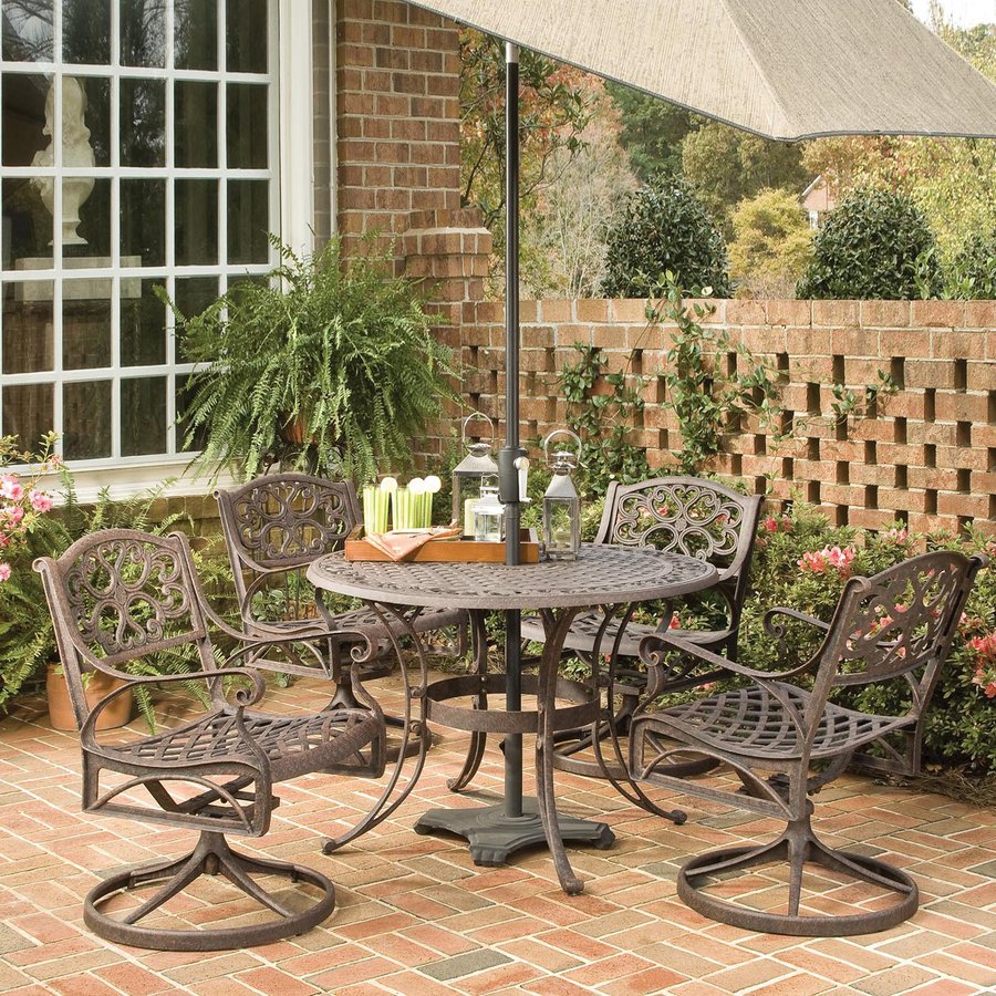 Home Styles 5 Piece Biscayne Mesh Seat Aluminum Patio Dining Set