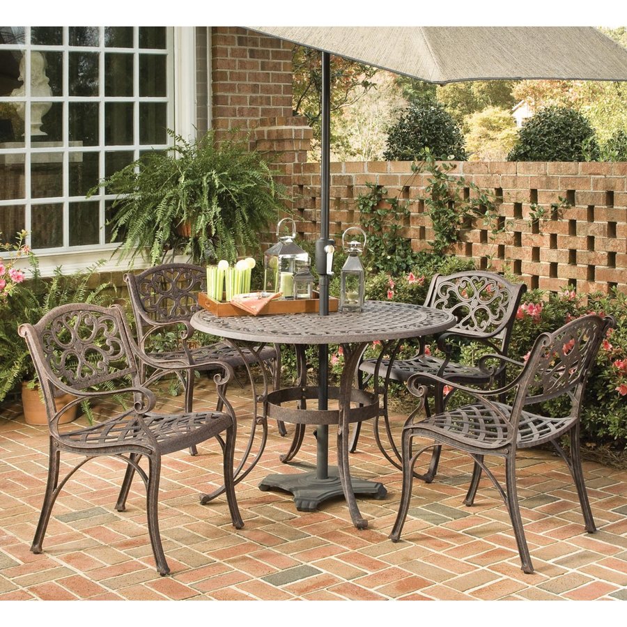 Home Styles 5 Piece Biscayne Mesh Seat Aluminum Patio Dining Set