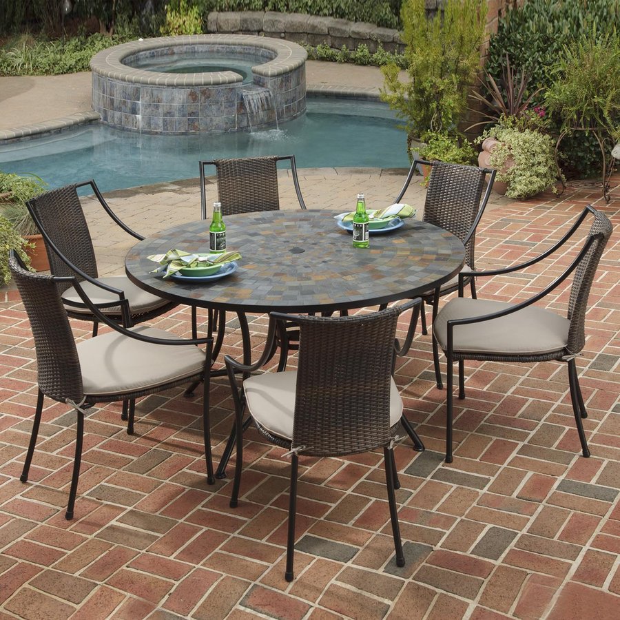 Home Styles 7 Piece Stone Harbor Steel Patio Dining Set