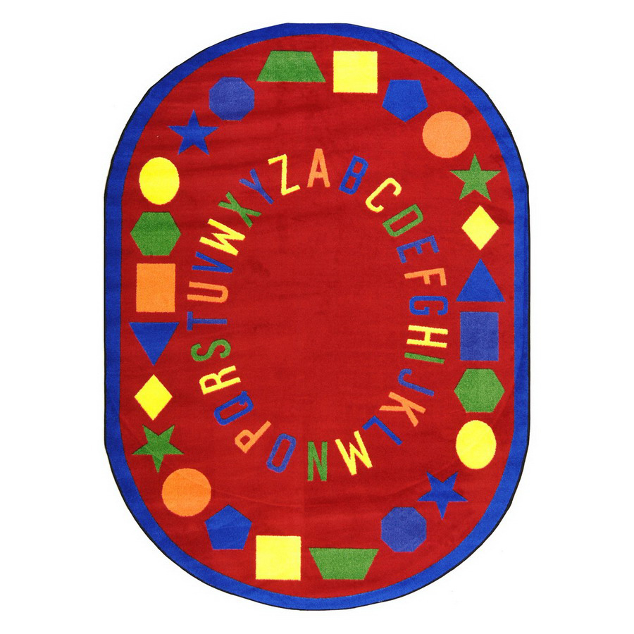 Joy Carpets First Lessons 7 ft 7 in x 7 ft 7 in Round Multicolor Educational Area Rug