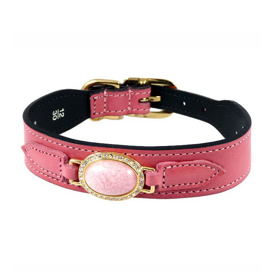 Hartman & Rose Petal Pink Leather Dog Collar