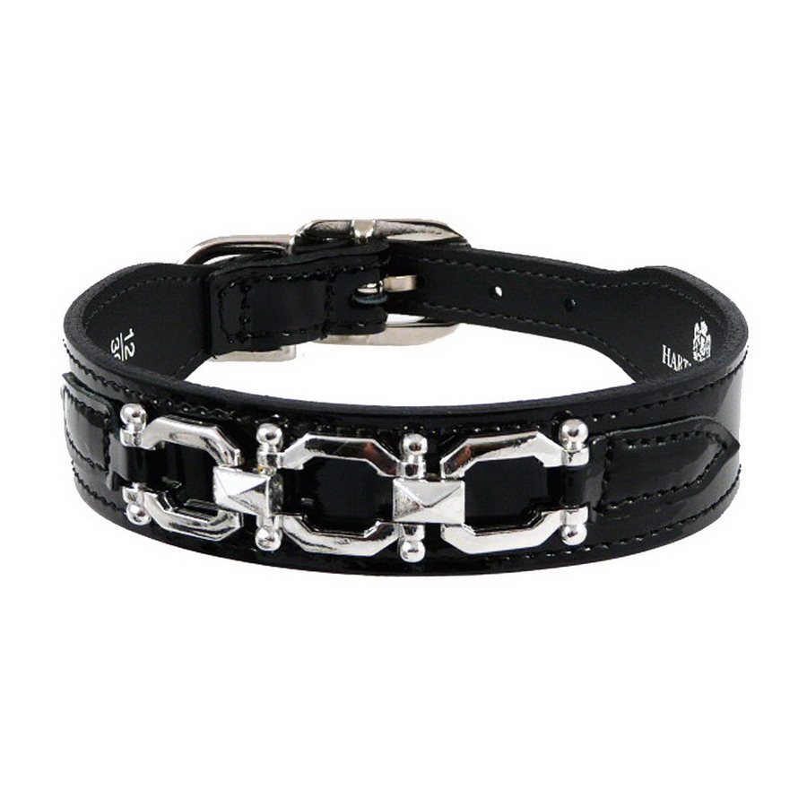 Hartman & Rose Black Patent Leather Dog Collar