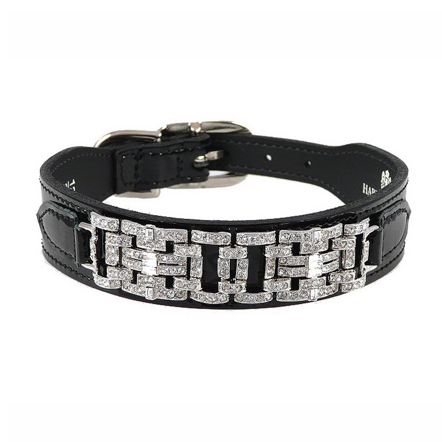 Hartman & Rose Black Patent Leather Dog Collar