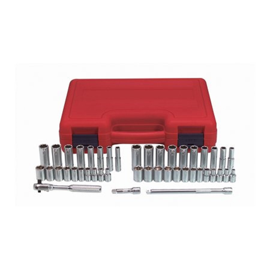 K Tool International 44 Piece Standard (SAE) and Metric Mechanics Tool Set with Hard Case