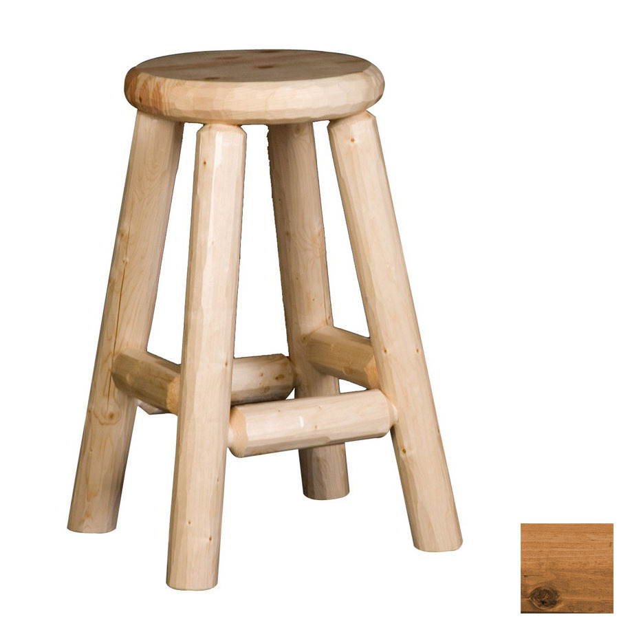 Viking Industries Log Honey Pine 24 in Counter Stool