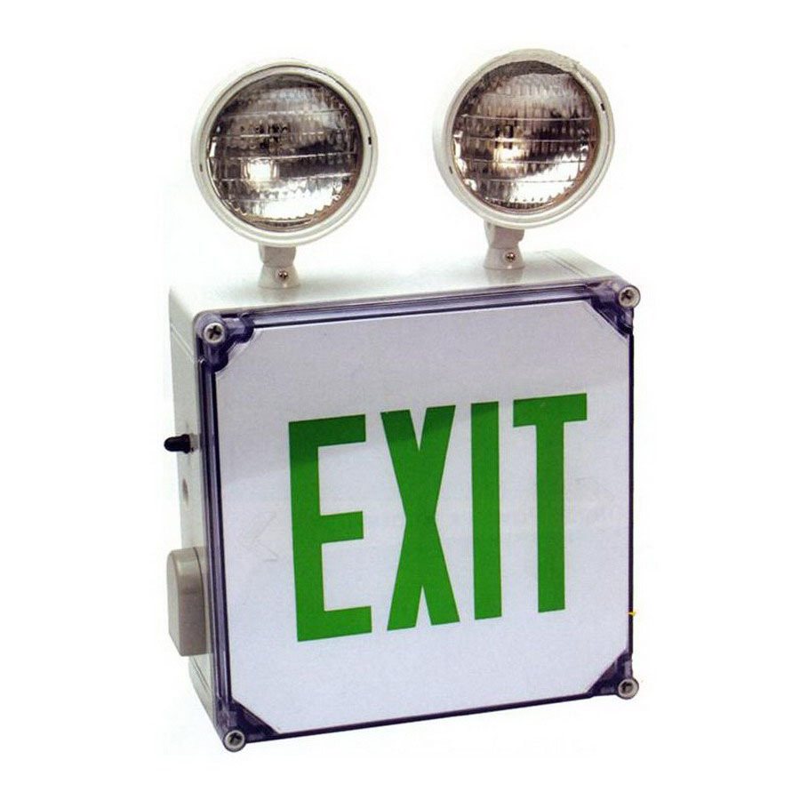 Morris Products Green LED Hardwired Exit Light