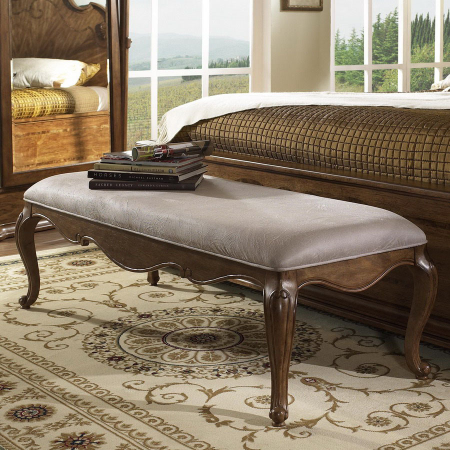 Somerton Home Furnishings Melbourne Primavera/Burl/Pecan Accent Bench