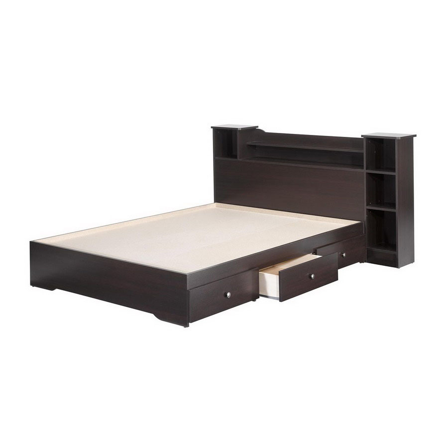 Nexera Pocono Espresso Full Low Profile Bed with Storage