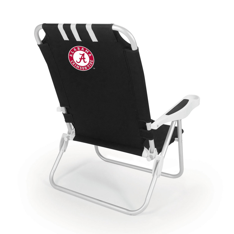 Picnic Time Black NCAA Alabama Crimson Tide Steel Folding Beach Chair