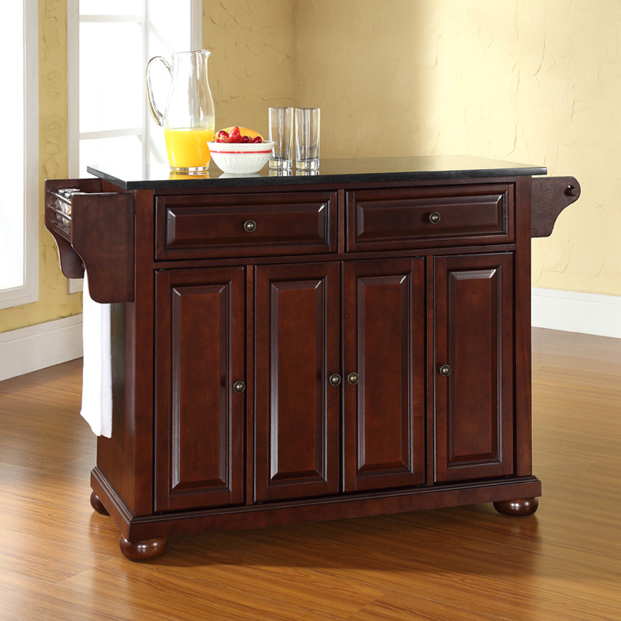 Crosley Furniture 52 in L x 18 in W x 34 in H Vintage Mahogany Kitchen Island