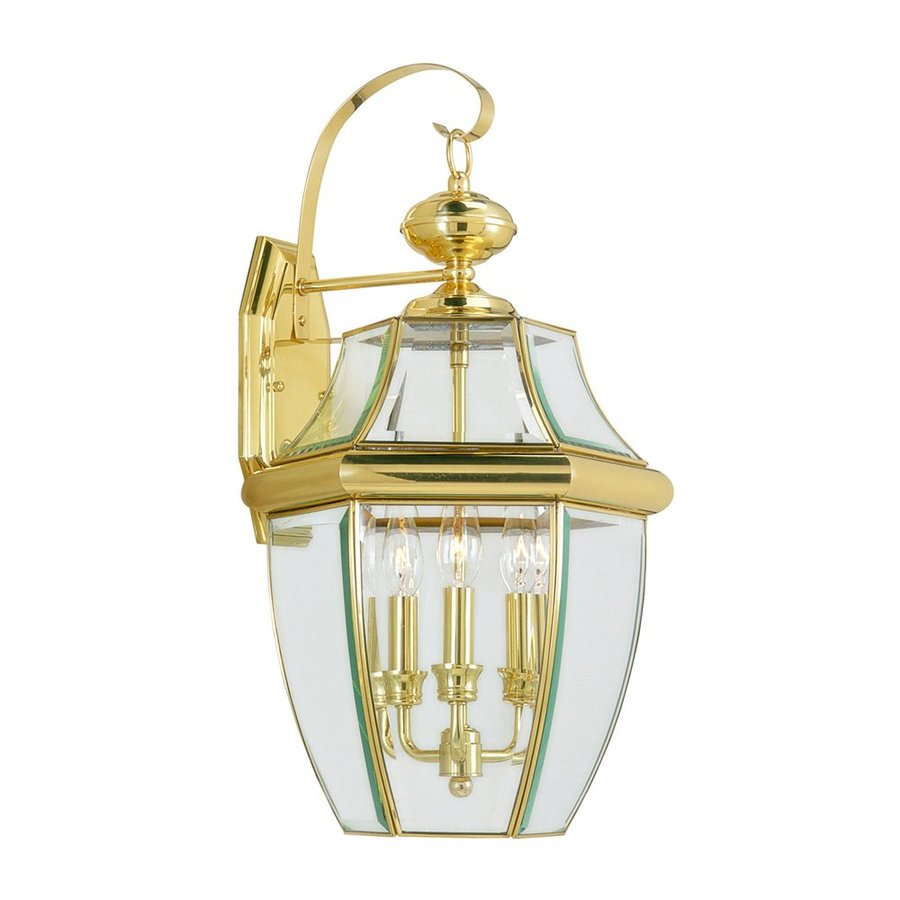 Livex Lighting Monterey 22 1/4 in H Polished Brass Outdoor Wall Light