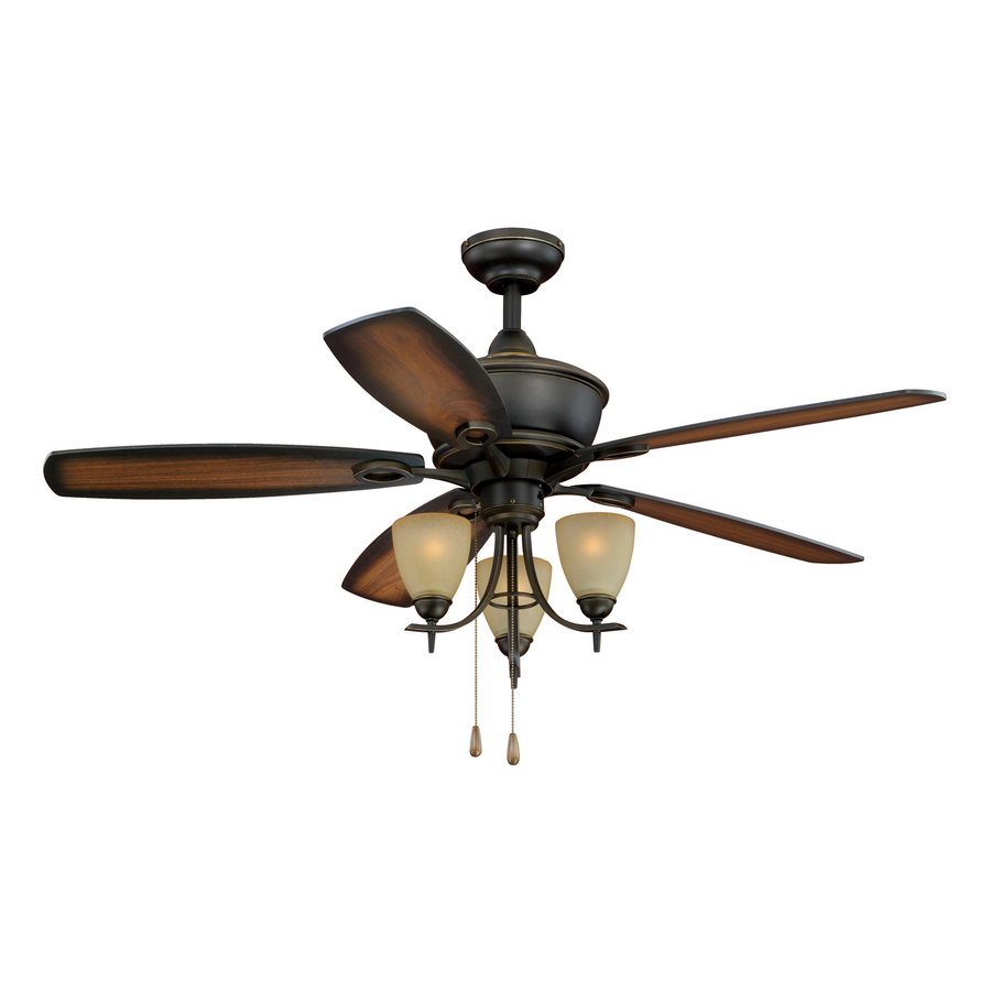 Cascadia Lighting Sebring 52 in Oil Rubbed Bronze Indoor Downrod or Flush Mount Ceiling Fan with Light Kit