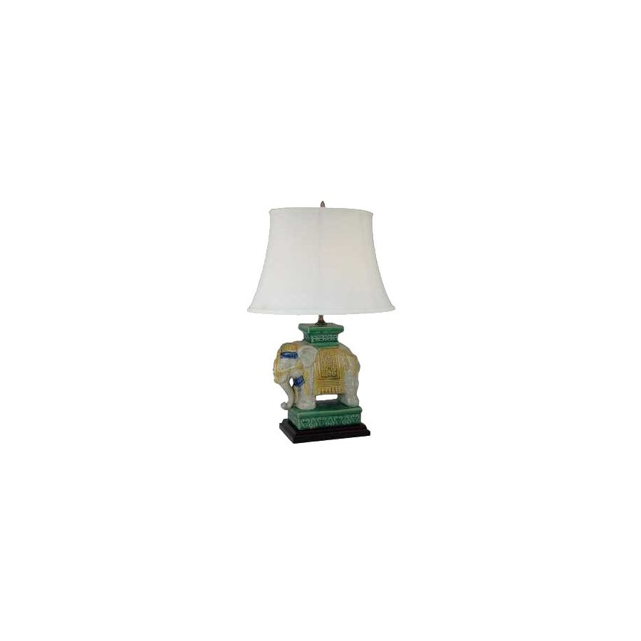 Oriental Furniture 22 in 3 Way Switch Indoor Table Lamp with Fabric Shade