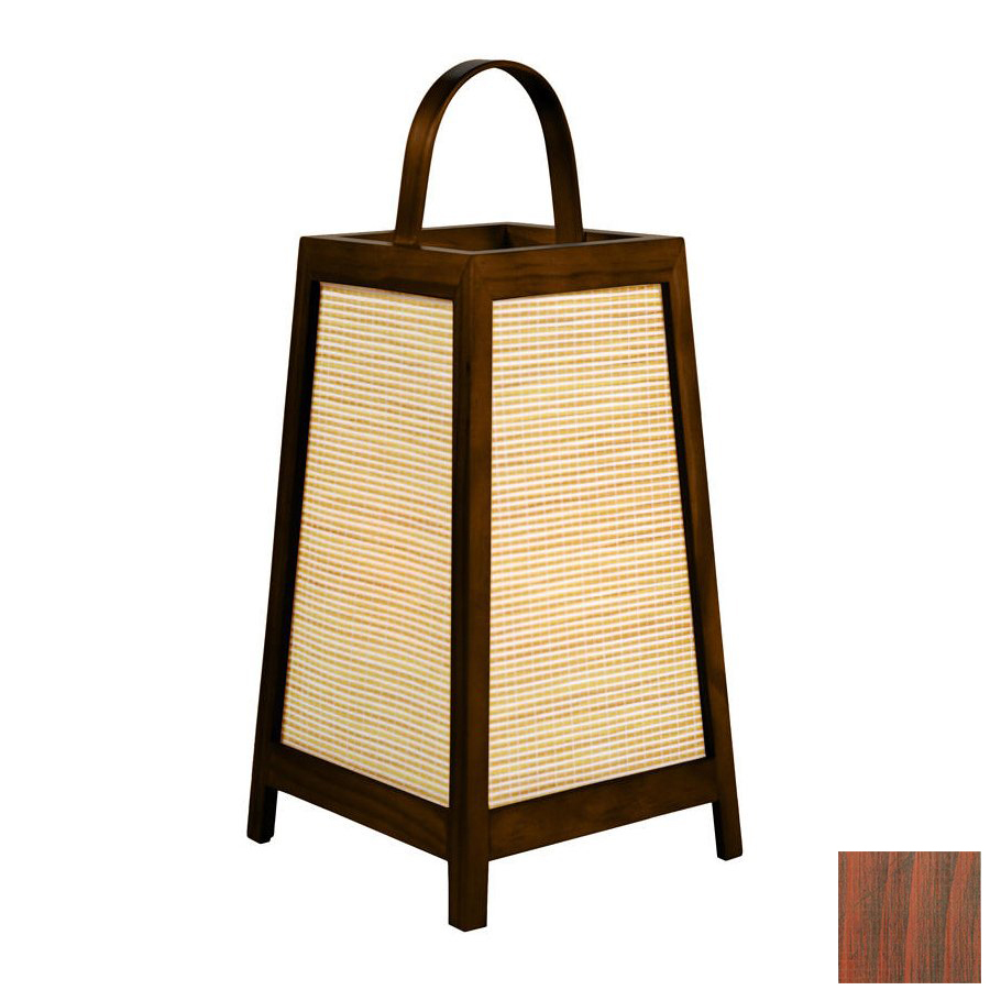 Oriental Furniture 17 in Walnut Table Lamp with Wood Shade
