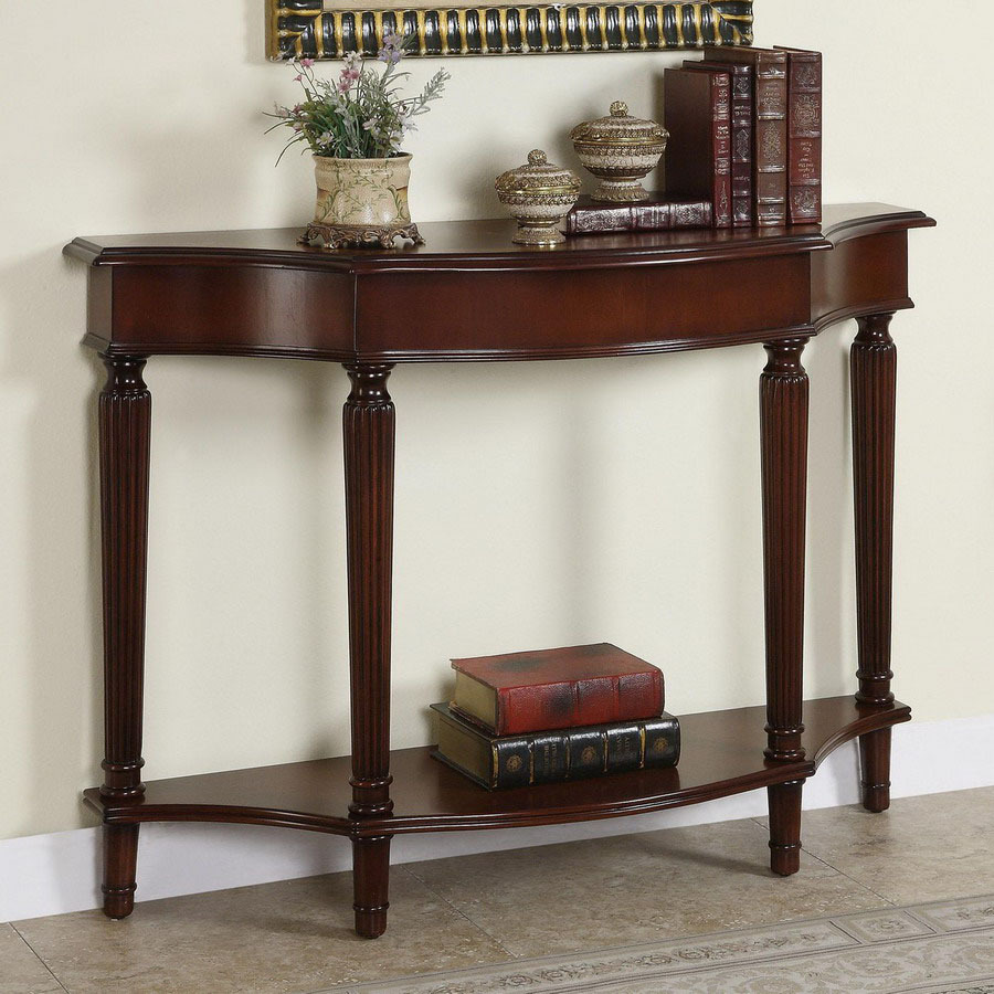 Powell Masterpiece Warm Cherry Rubberwood Half Round Console and Sofa Table