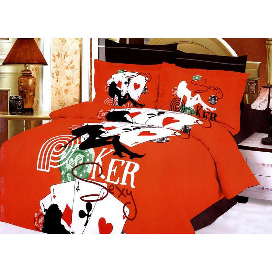 Le Vele Poker 6 Piece Multicolor Full/Queen Duvet Set