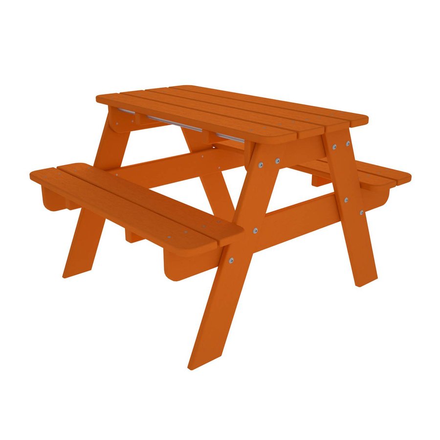 POLYWOOD 33 in Orange Plastic Rectangle Picnic Table