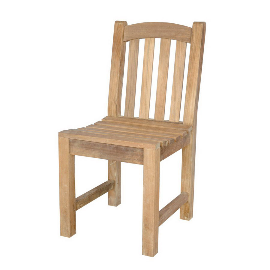 Anderson Teak Chelsea Natural Slat Seat Teak Patio Dining Chair