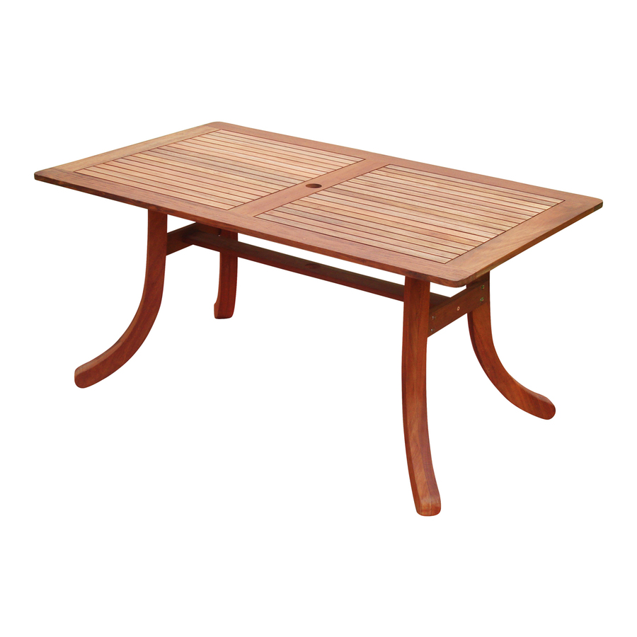 VIFAH Atlantic 36 in W x 59 in L Rectangle Eucalyptus Dining Table