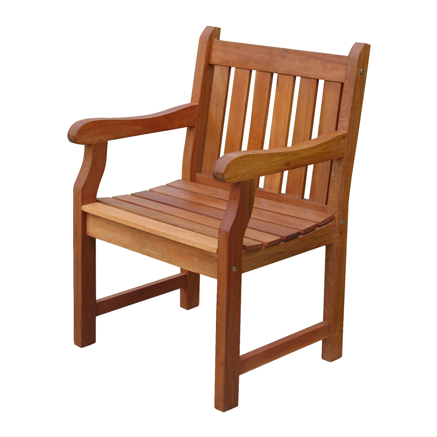 VIFAH Baltic Eucalyptus Slat Seat Wood Patio Dining Chair