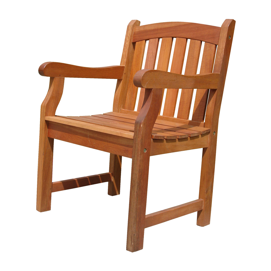 VIFAH Marley Eucalyptus Slat Seat Wood Patio Dining Chair